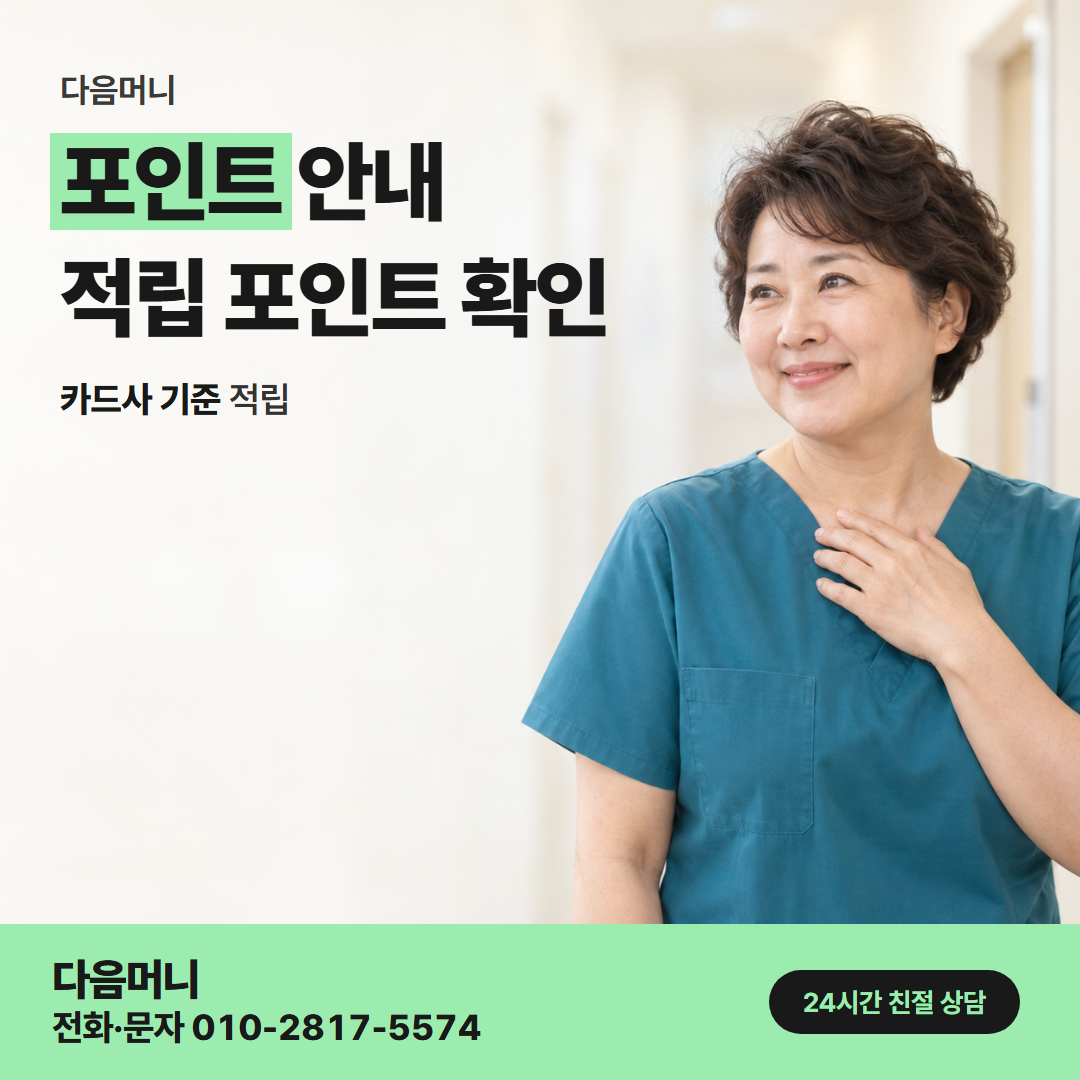 다음머니 순천카드깡 적립 내역